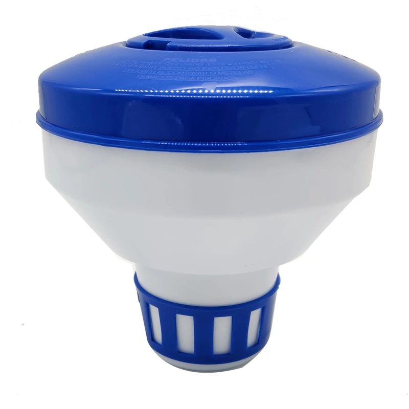 

1 PCS Deluxe Pool Chlorine Floater Dispenser 3Inch Tablets, 7Inch Diameter Inground & Above Ground Swimming Pools Blue&White