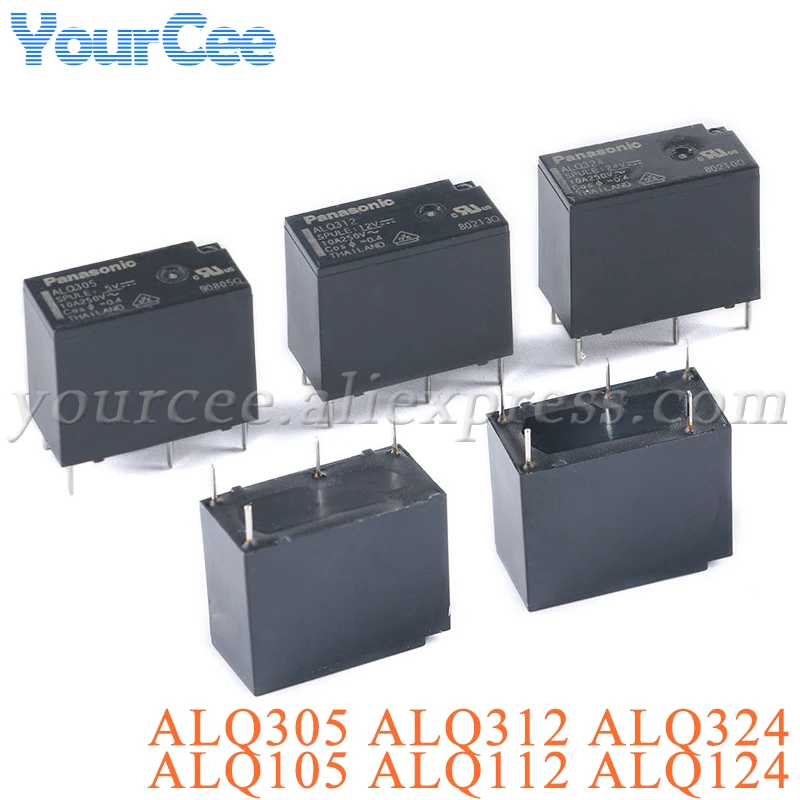 Реле ALQ324 ALQ312 ALQ305 ALQ124 ALQ112 ALQ105 реле 5 в 12 В 24 В 10 А 5 контактов/4 контакта интегральная схема, 2 шт.