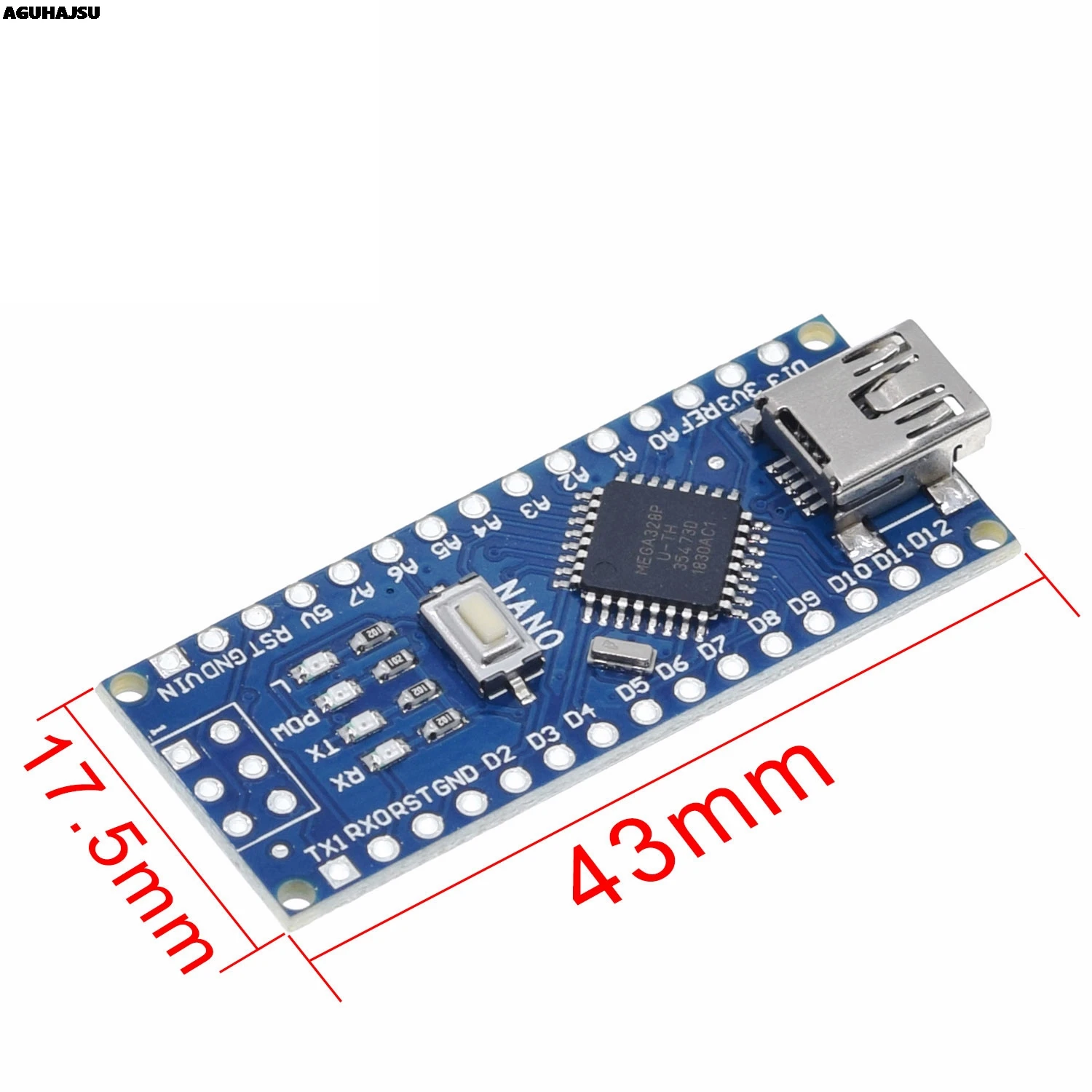 Фото Nano 1 шт. Mini USB с загрузчиком контроллера Nano 3.0, совместимый с USB-драйвером arduino CH340, 16 МГц, NANO V3.0 Atmega328 №4