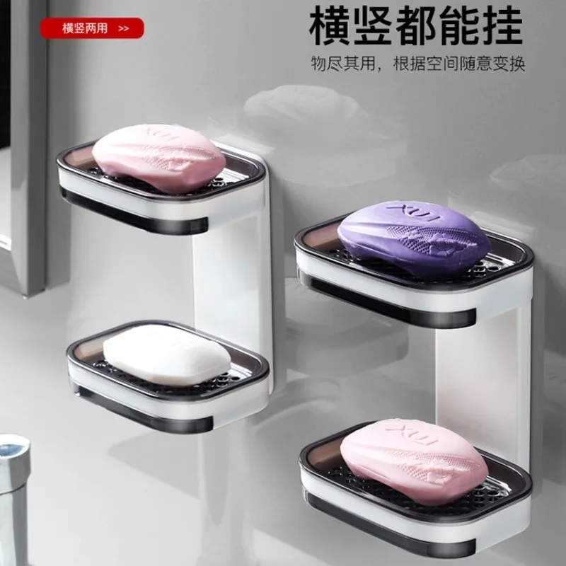 Двухслойная Коробка для мыла настенная без пробивания отверстий бытовая