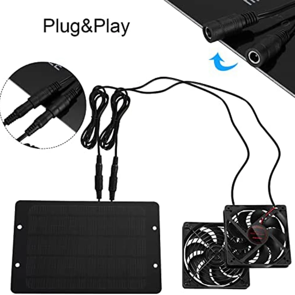 Комплект вентиляторов с солнечной панелью 10 Вт 12 В уличный водонепроницаемый