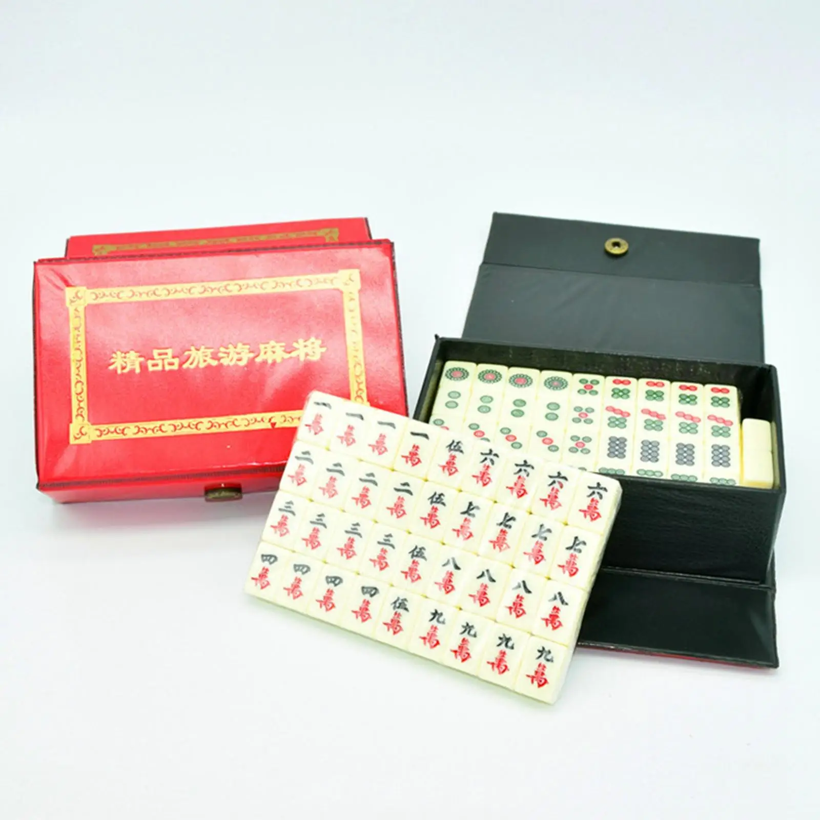 

Chinese Mini Mahjong Small Tiles Lightweight Mahjong Gifts Mahjong Game Set Travel Mahjong Set for Family Leisure Party Picnic
