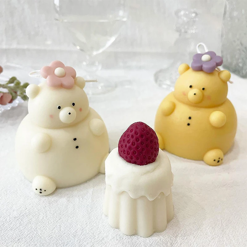 

Cartoon Animal Bear Cake Decoration Baking Mold Handmade DIY Aromatherapy Epoxy Soap Making Wax Silicone Mold Home Decor Crafts