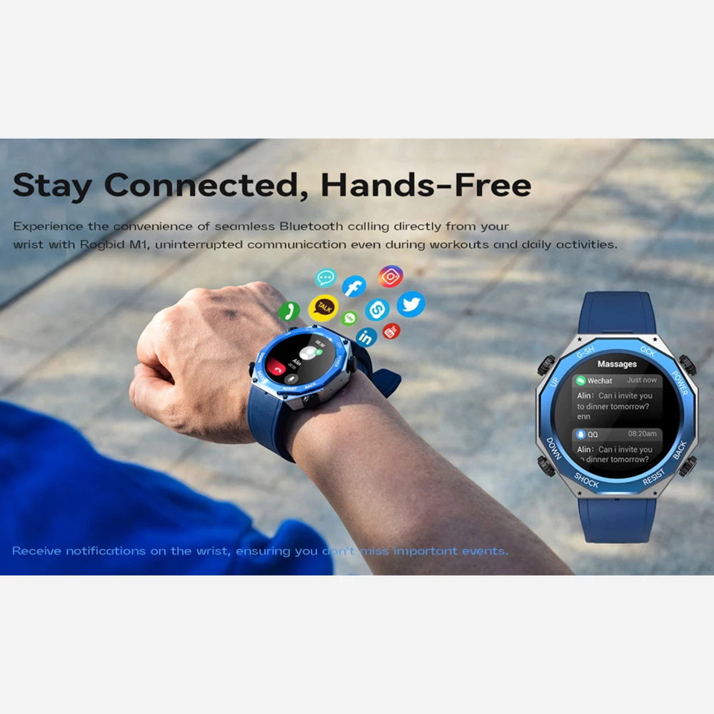 Смарт-часы с синим зубом 600 мАч 123 спортивных режима уличные умные часы для мужчин