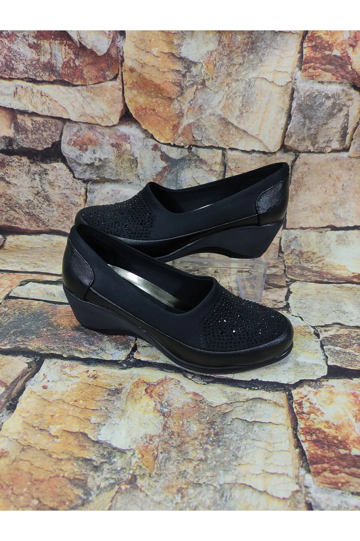 

Women Flats Shoes Otip Wedge Heel Stone Black Top Stretch Orthopedic Comfortable Shoes Fashion Flats Casual Shoes Fashion Flats Casual Shoes