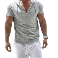 oversized t shirt men 2022 spring summer new casual menswear solid color slim fit short sleeve top zipper t shirt