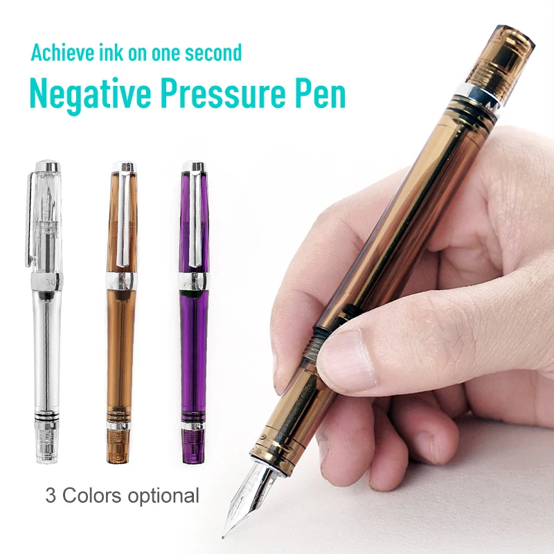 

Office Vacuum Fountain Pen Resin Translucent Vaccum Filling Fountain Pen EF / F /Ink Pen Office Learn Fountain Accessories Tool