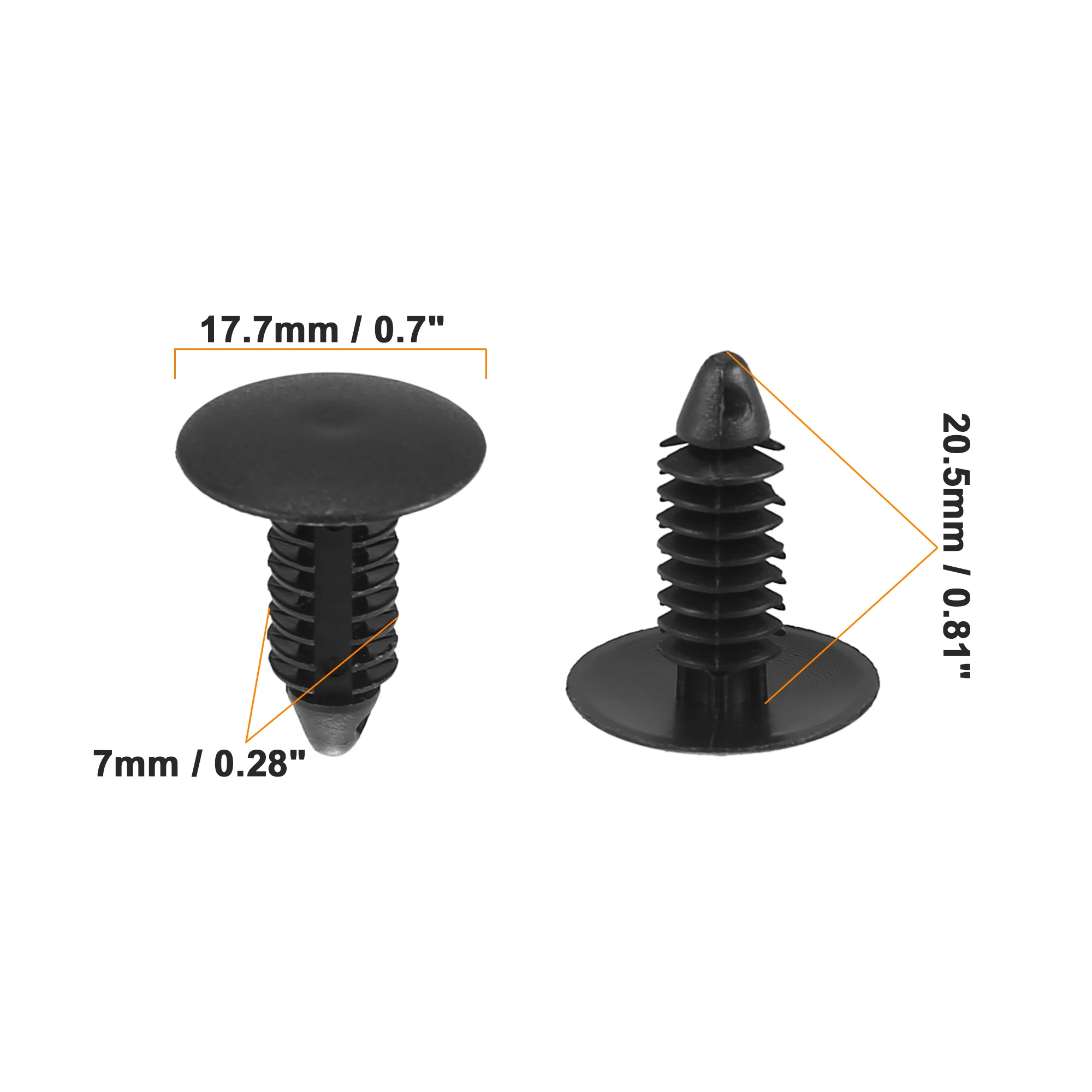

X Autohaux 7mm Interior Push Fastener Door Panel Clips Rivets for Mercury Mountaineer 1998-2000 Pack of 10 Black