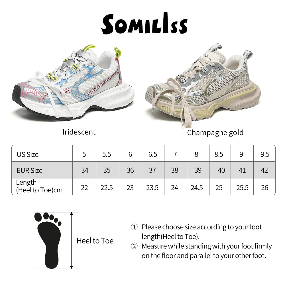 SOMILISS Women Platform Chunky Sneakers Microfiber Leather Mesh Patchwork Spring Summer Ladies Fashion Designer Casual Shoes