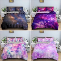 universe outer space bedding set luxury starry sky galaxy duvet cover set for bedroom single double twin queen king quilt cover