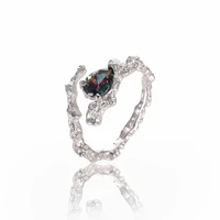 fmily minimalist 925 sterling silver water drop zircon ring fashion light luxury temperament hip hop jewelry for girlfriend gift