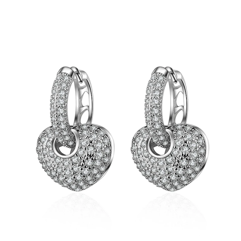 

Женские серьги-подвески с муассанитом, серебро 925 пробы