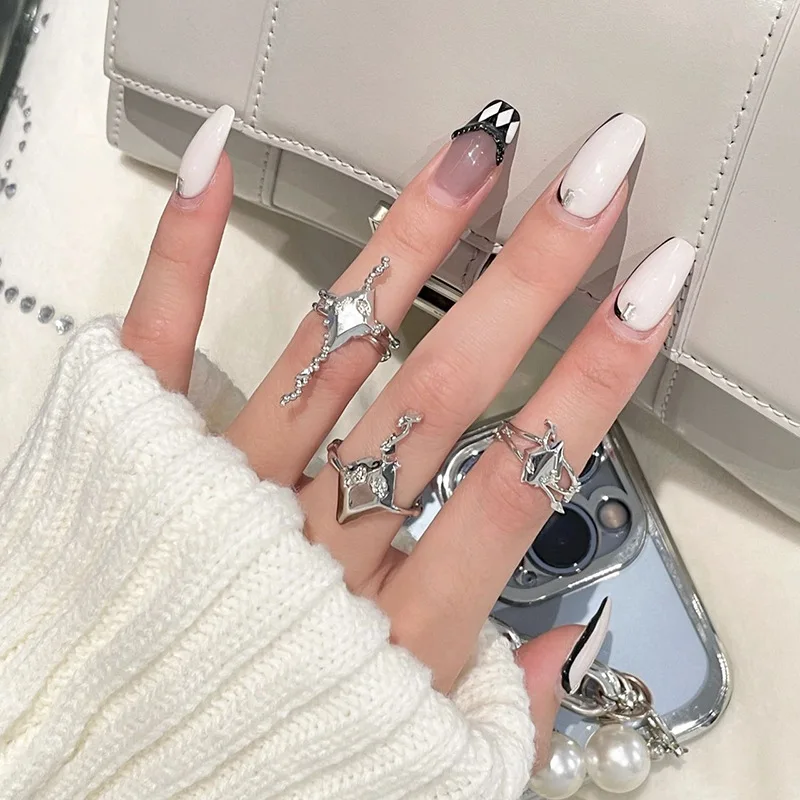 

Personalized Punk Geometric Diamond Ring with Micro Zirconia Irregular Opening Ring Women Jewelry Accessories Free Shipping