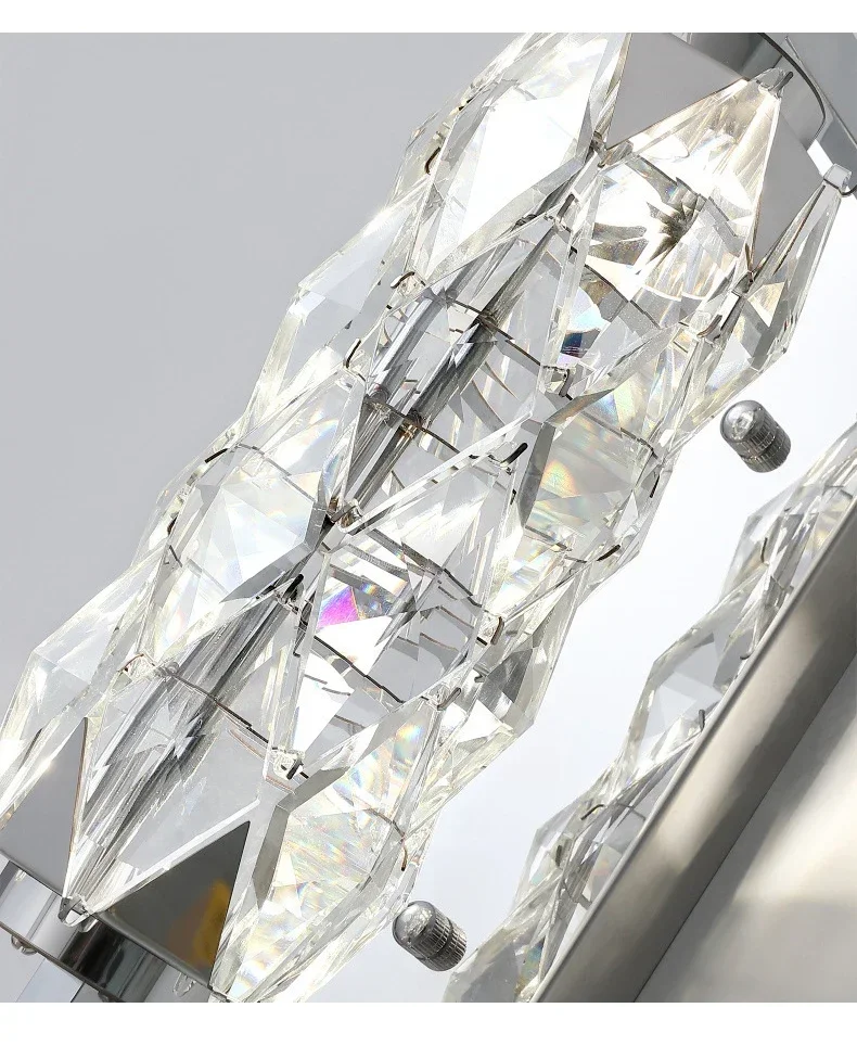 Роскошная кровать хрустальный настенный светильник фоновая стена для спальни