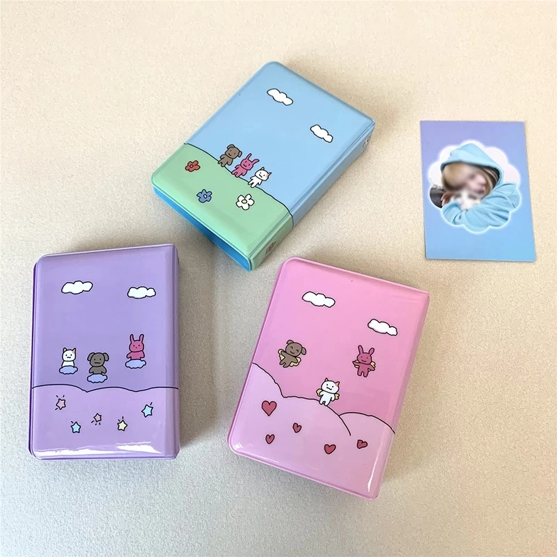 

Kpop Idol Photocard Holder 3 Inch Korean Print PhotoCard Binder 40 Pocket Round Hollow Mini Binder Star Photo Collect Book Album