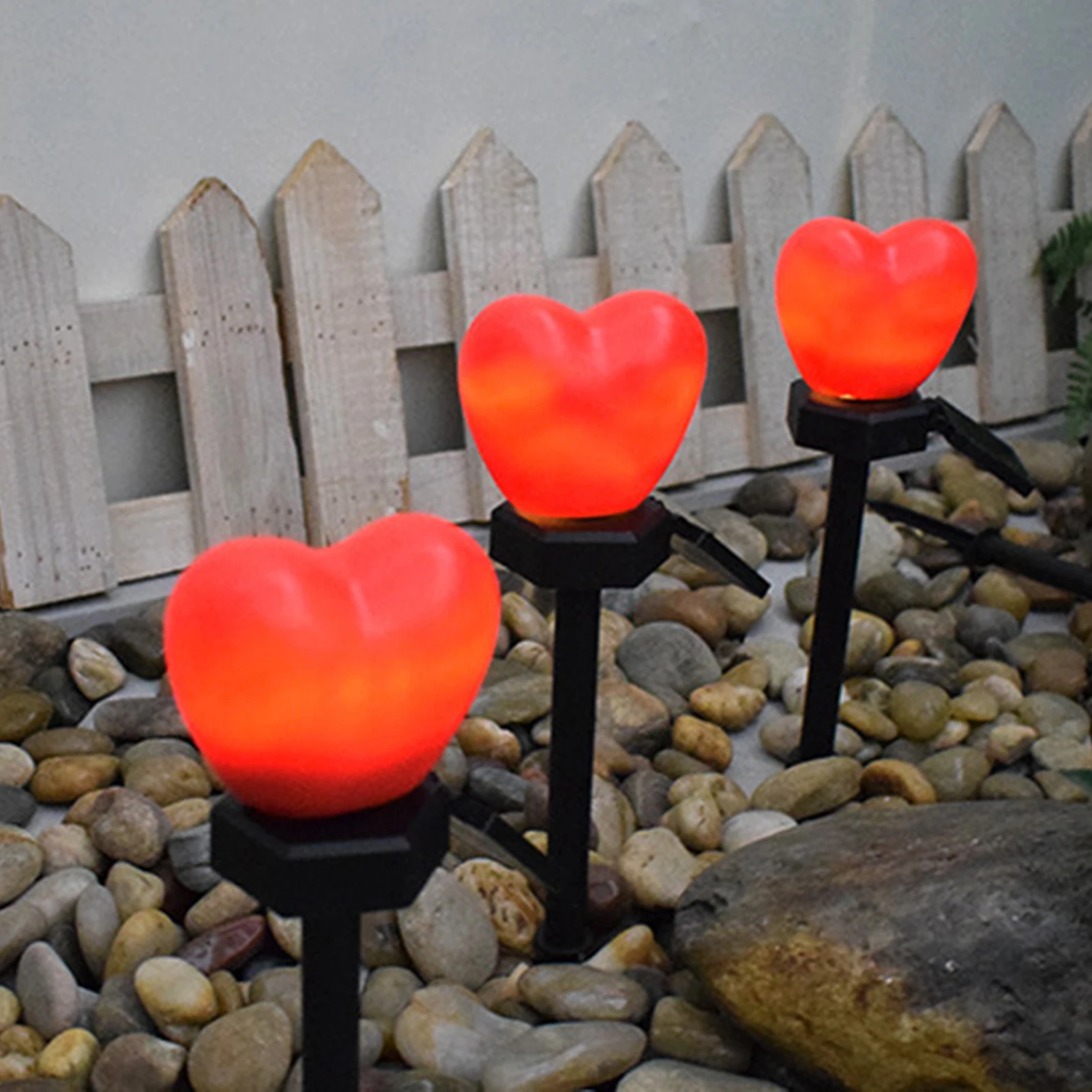

Solar Heart-shaped Lights With Auto On/Off LED Solar Garden Lights For Yard Decoration Waterproof Landscape Solar Lights