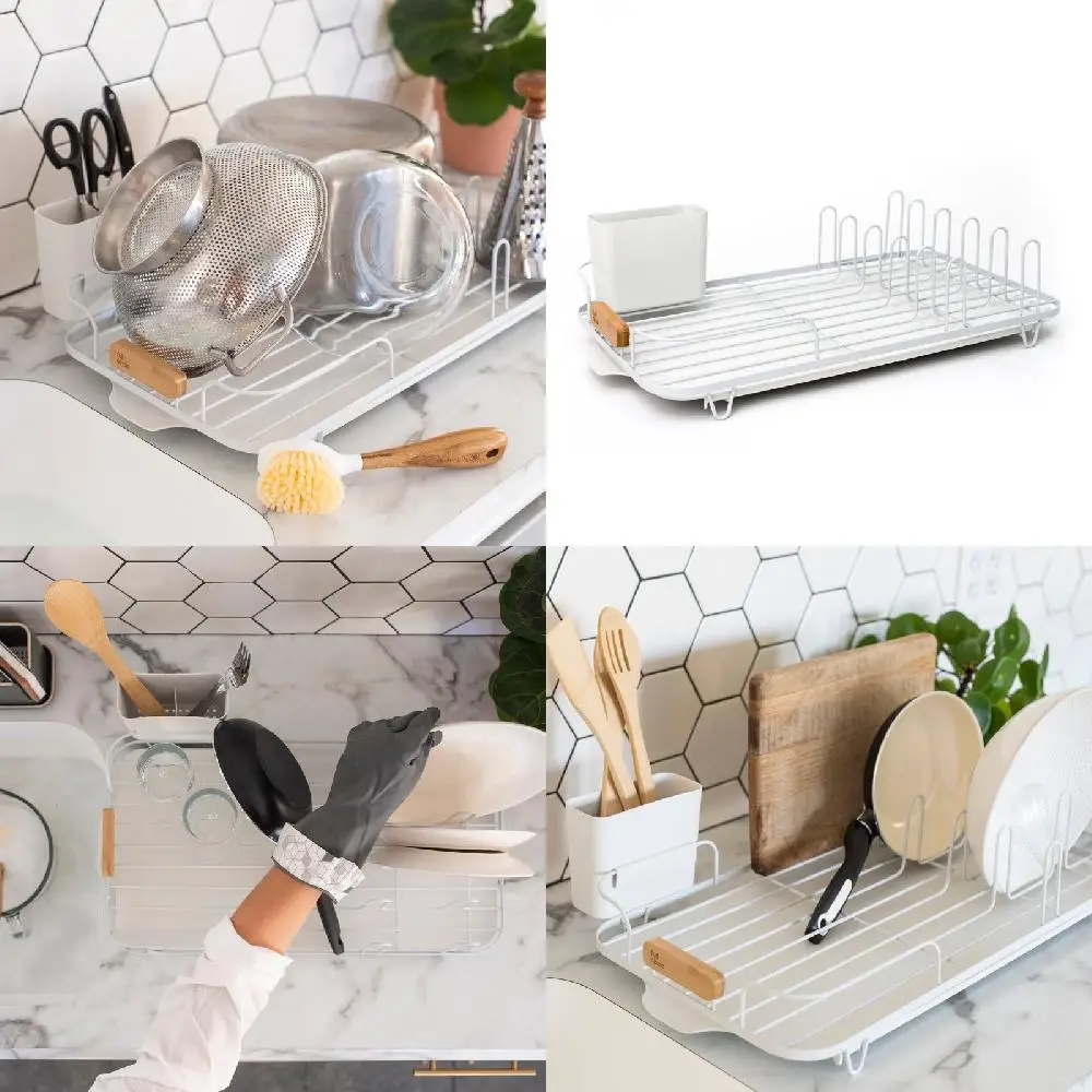 

Jockey Countertop Dish Drying Rack with Drip Tray - Stainless Steel - White