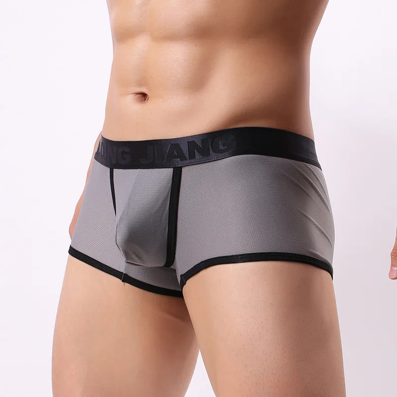

Sexy Men Boxer Soft Breathable Underwear Male Comfortable Ice Silk Panties Underpants Cueca Boxershorts Homme U Convex Shorts