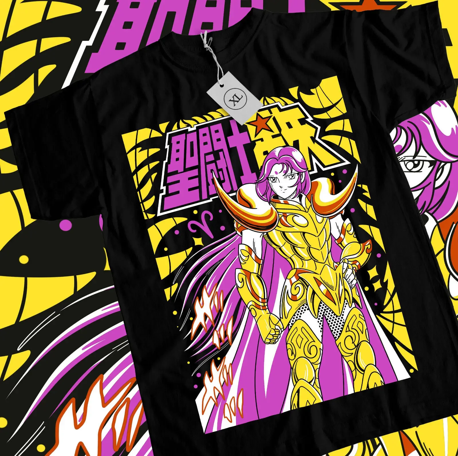 Футболка Saint Seiya Mu Aries аниме серебряные святые Matnga рубашка все размеры