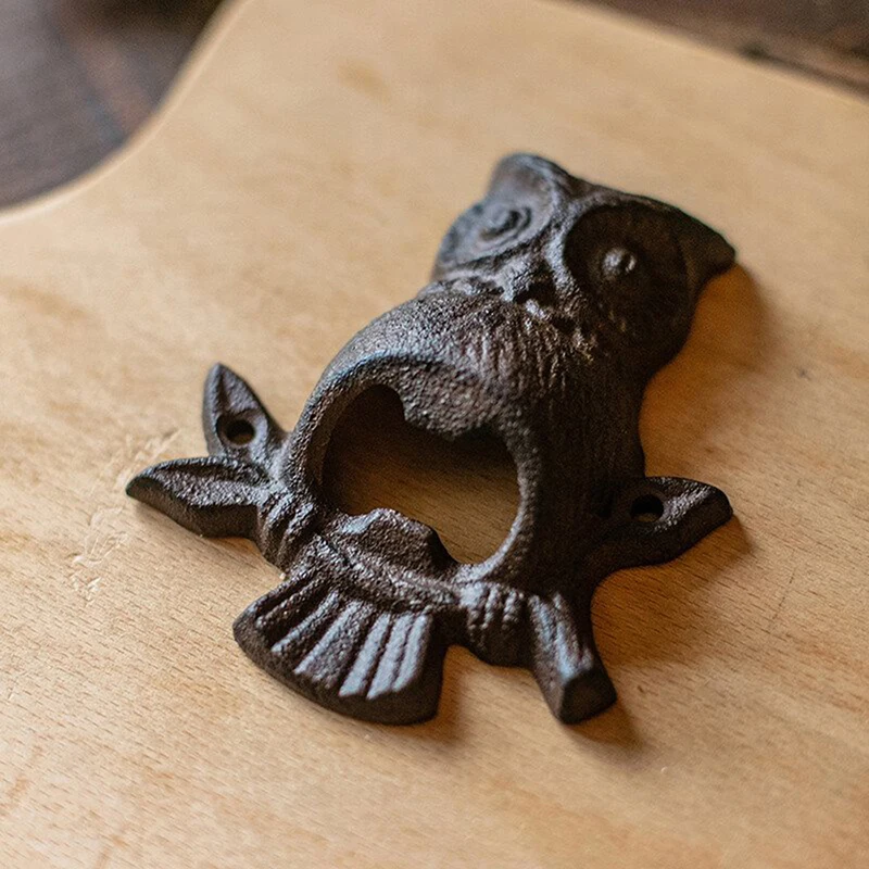 Kitchen Bottle Opener Wall Mounted Owl Cast Iron Hanging Open Beer Tools Party Available Bar Gadgets Kitchen Accessories
