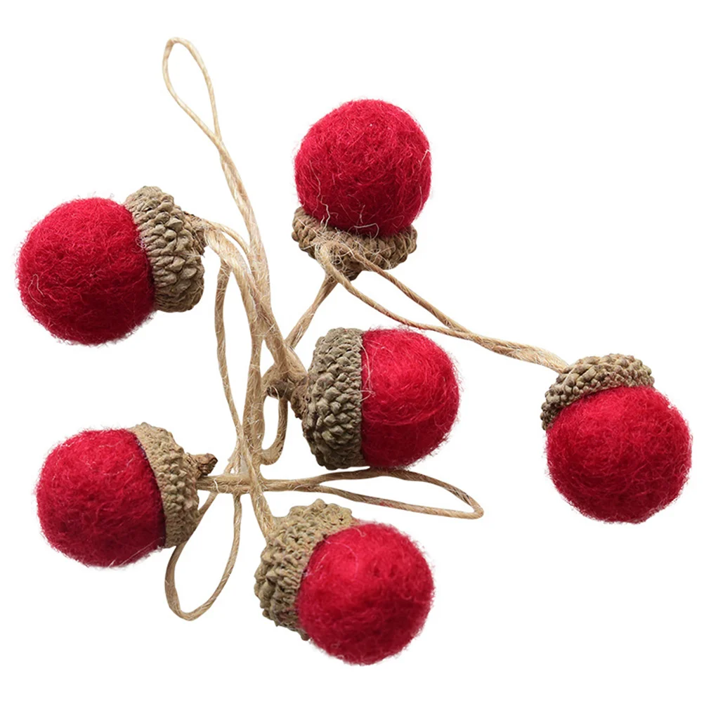 

Christmas Acorn Pine Hanging Tree Cone Feltwool Acorns Pendant Felted Ornament Decor Cones Ornaments Decoration Garland Rustic