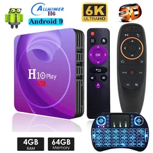6K Android TV Box Allwinner H6 Android 9 2.4G 5G Wifi Set Top Box Quad Core HDMI-compatible H.265 US