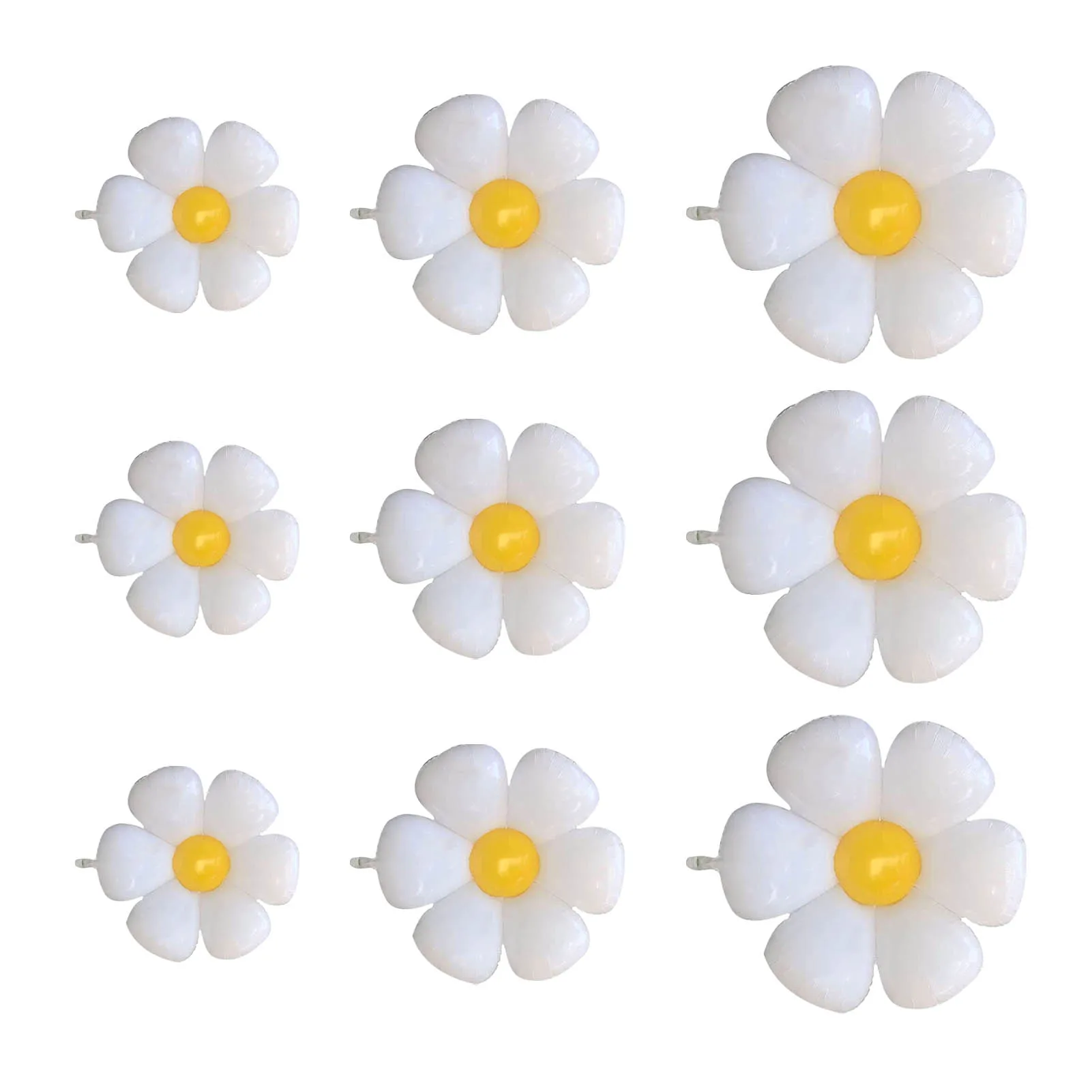 

9PCS Daisy Balloons Foil Balloons Daisy Flower Balloons Party Decorations For Daisy Theme Birthday Party Wedding Garland Decor