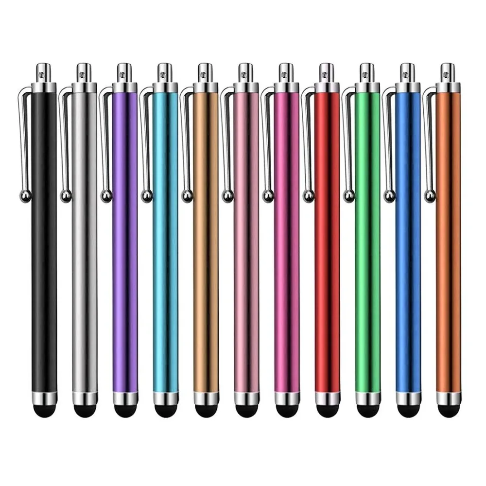 

500pcs/Lot Capacitive Screen Pen For IPhone IPad IPod Samsung Huawei Touch Suit For Other Smart Phone Tablet Metal Stylus Pencil