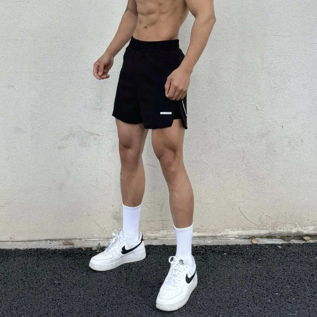 Шорты мужские 2 в 1 одежда для спортзала фитнеса функциональные тренировок на