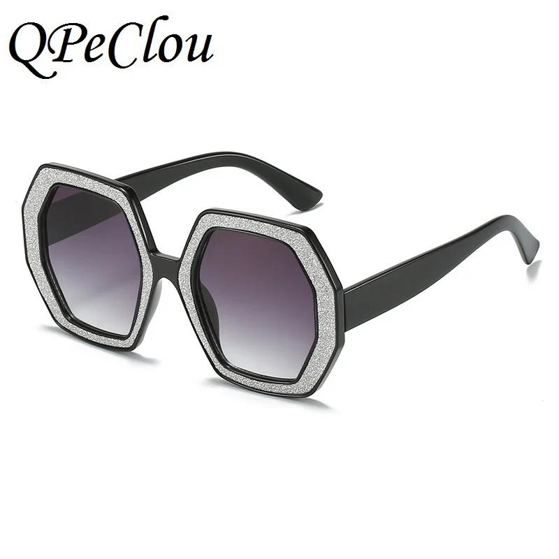 

Новинка лета 2022, модные роскошные блестящие солнечные женские ретро большие очки, многоугольные солнцезащитные очки, женские солнцезащитн...