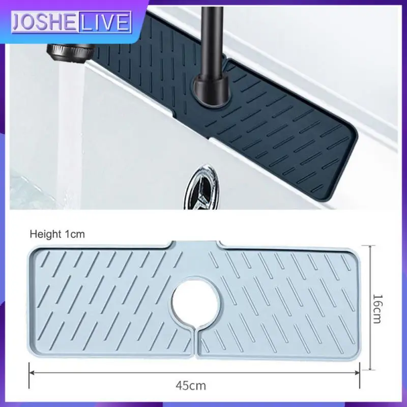 

Proof Sink Faucet Mat Silicone Abrasion Resistant Faucet Suction Kitchen Tools Countertop Protect Quick Dry Tray Blue