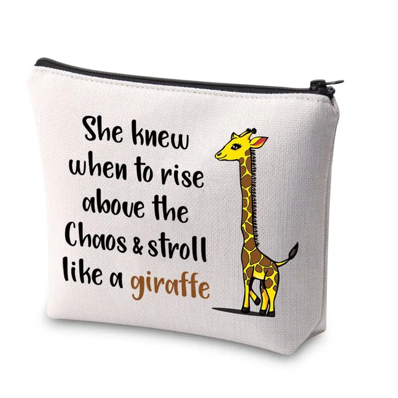 

Giraffe Cosmetic Bag Giraffe Lover Gift She Knew She Had The Power to Always Choose Hope and Stroll Like a Giraffe Inspirational