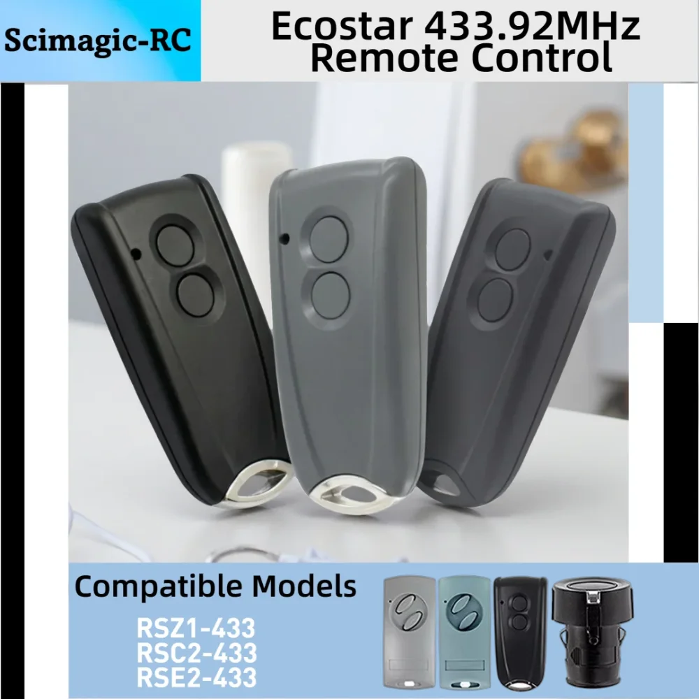 Фото Пульт дистанционного управления для гаражных ворот ECOSTAR RSC2 RSE2 433 с 2 кнопками, 433,92 МГц, с плавающим кодом, для Liftronic 500 700 800 №1