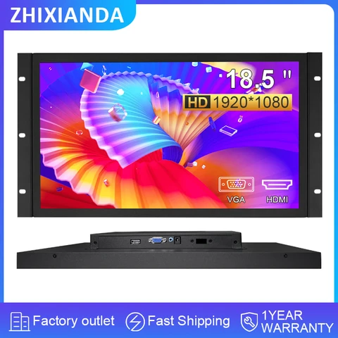 Дешевый 18,5-дюймовый FHD1920x1080 IPS VESA для крепления на панели с открытой рамкой, резистивный/емкостный сенсорный экран, промышленный монитор, ЖК-дисплей