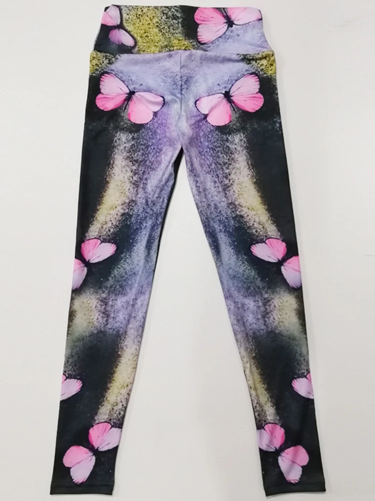 Women Yoga Pants Gym Leggins High Waist Sports Leggings Push Up Female Butterfly Print Fitness Sexy Jeggings Slim Workout