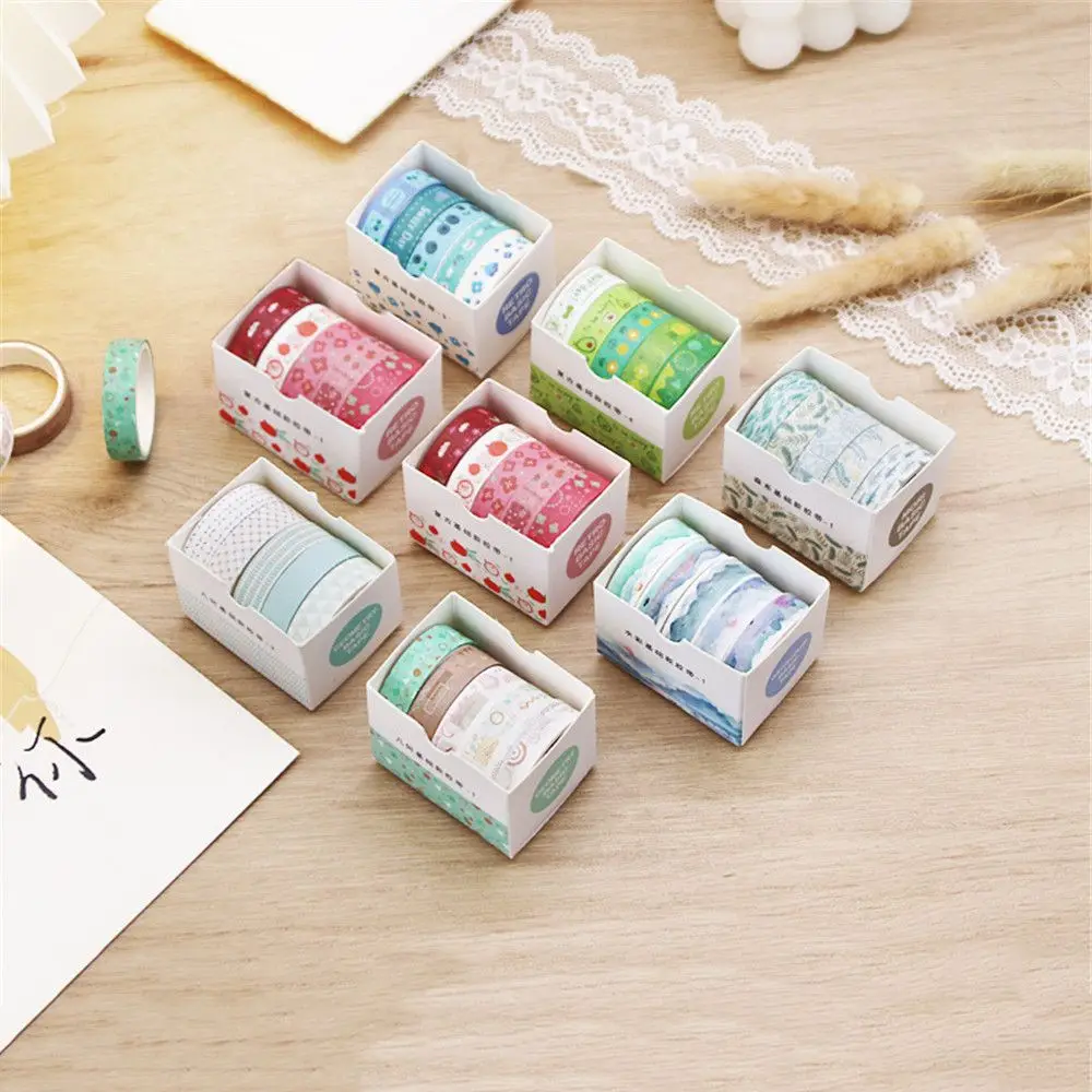 

5Rolls/box Set Decorative Stationery School Washi Tape Scrapbooking Adhesive Masking Tape