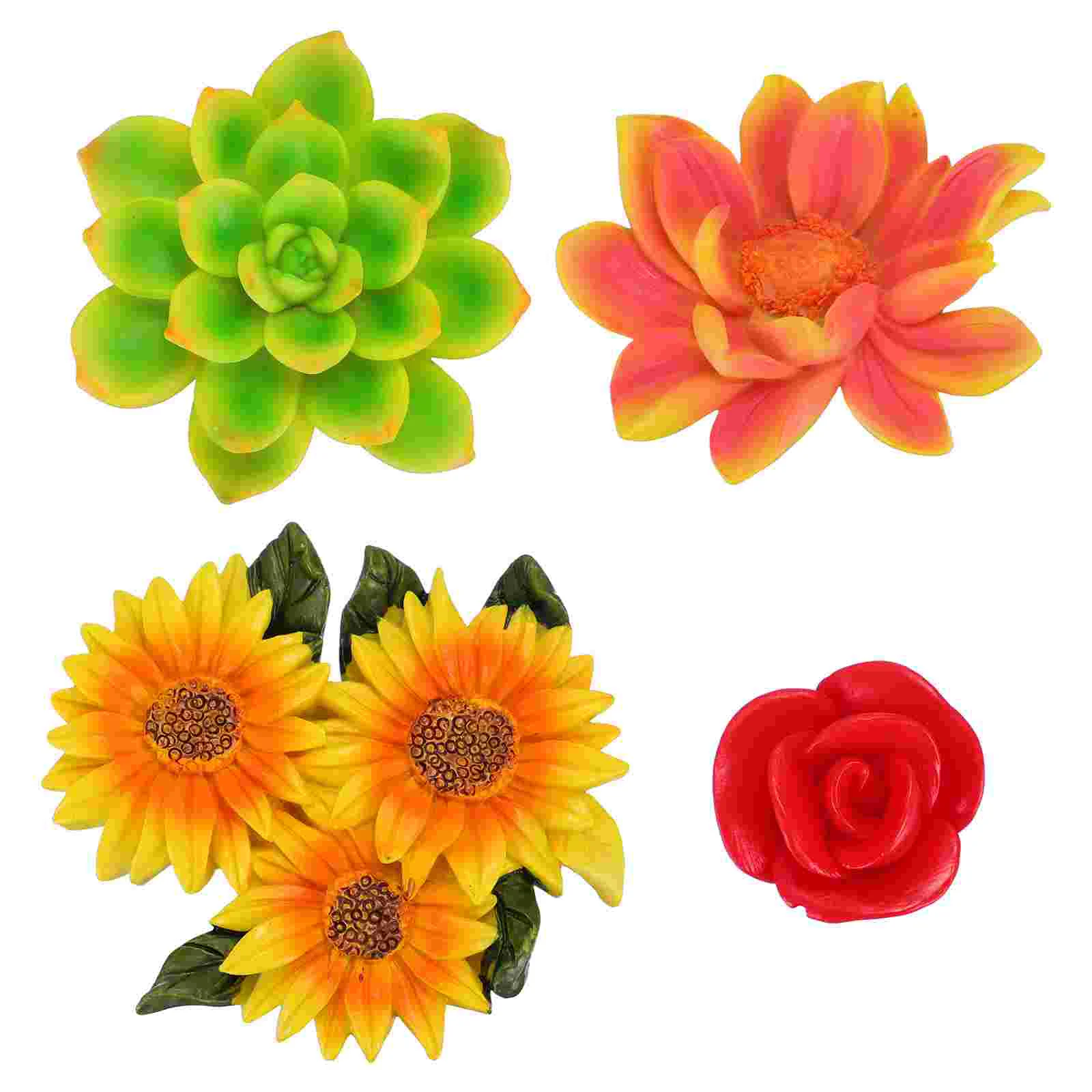 

4 Pcs Flower Fridge Magnet Fridge Menu Magnet Kid Magnet Toys Flowers Office Menu Magnet Resin Fridge Magnet Sticker Child