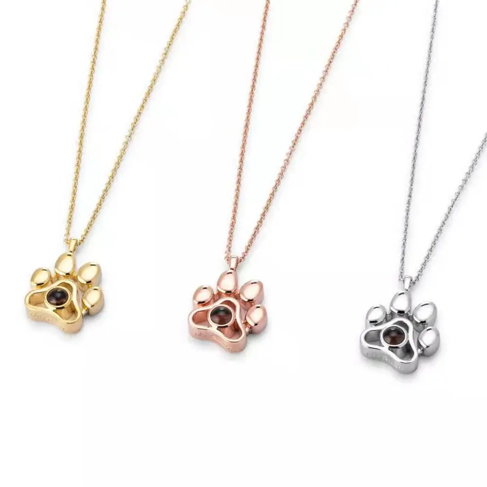 

1PC Dog Cat Pet Couples Paw Necklace I love You in 100 Languages Valentine's Day Jewelry Gift Trendy Fashion Jewelry