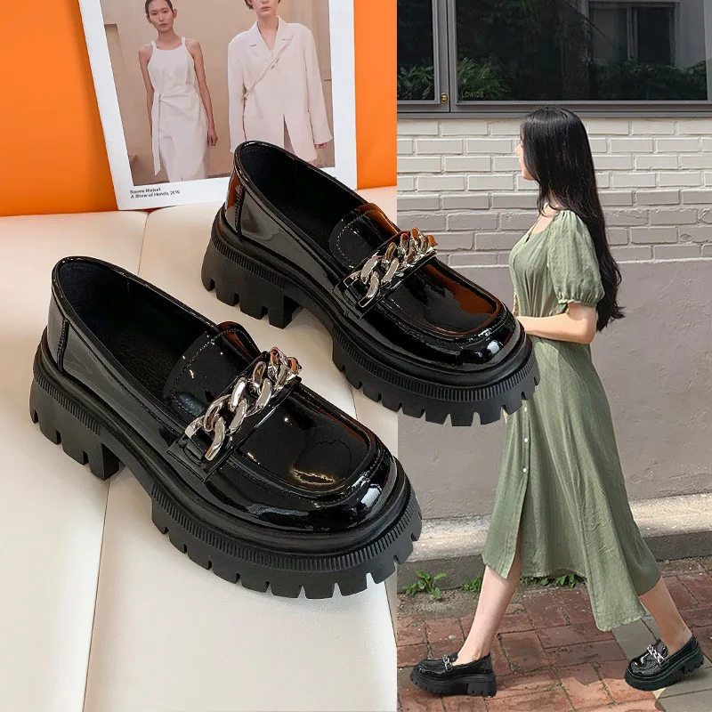 

Женские мокасины из натуральной кожи, на платформе и высоком каблуке