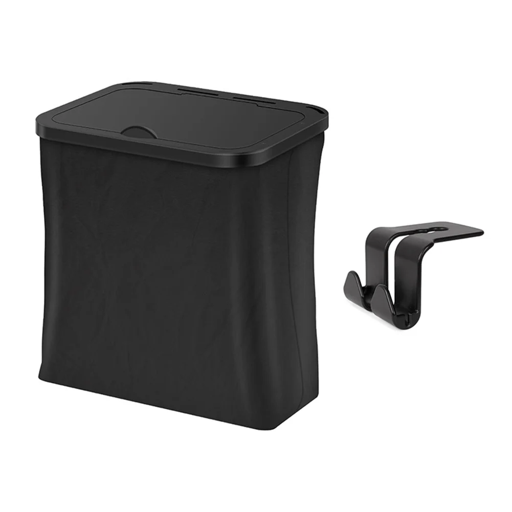 

Hanging Car Trash Can Vehicle Garbage Dust Case Storage Box Leather Square Trash Bin Auto Interior Accessories For Car