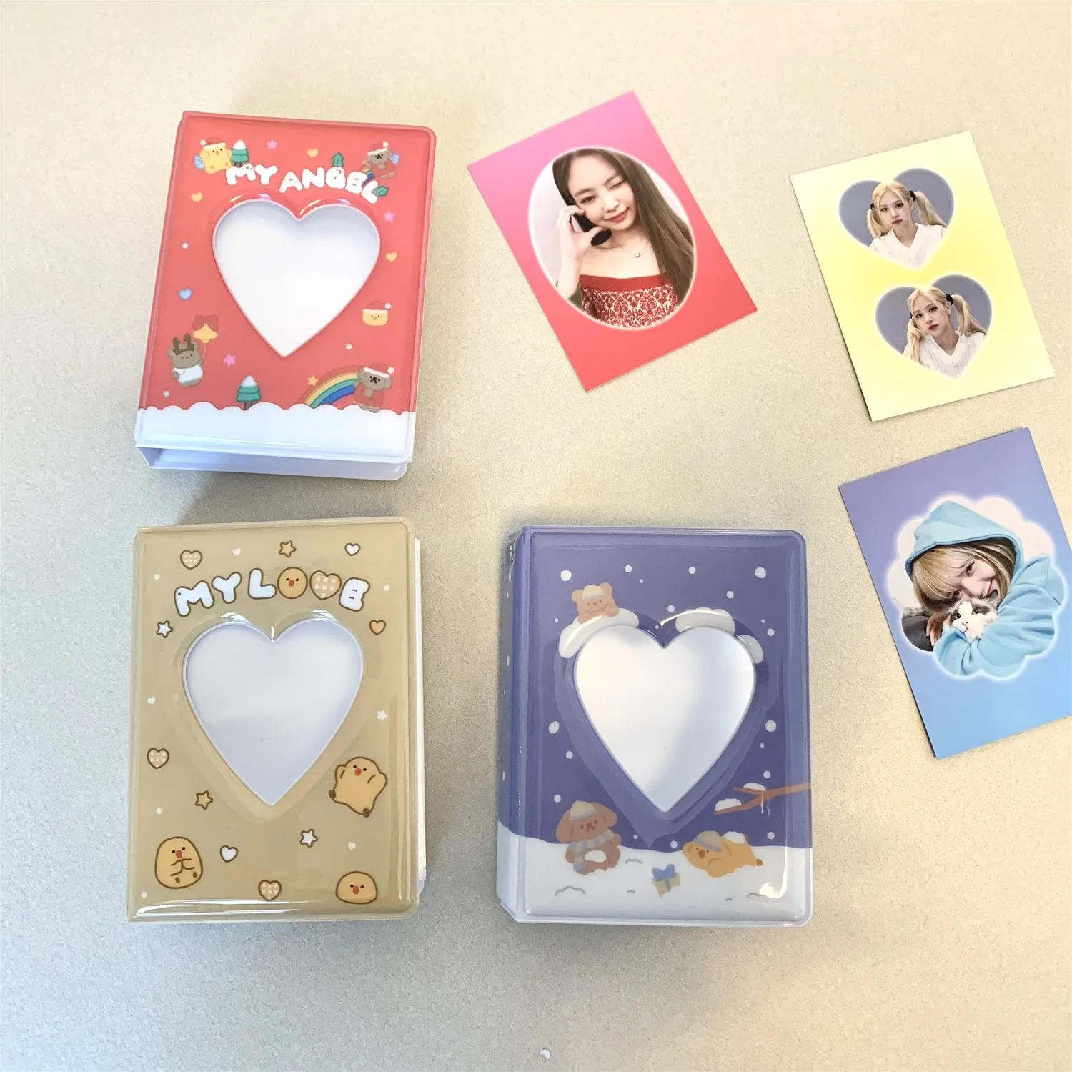 

Kawaii Bear 3 Inch Photo Card Holder Polaroid KPop Album Collector Book 40 Pocket Idol Card Holder Stationery
