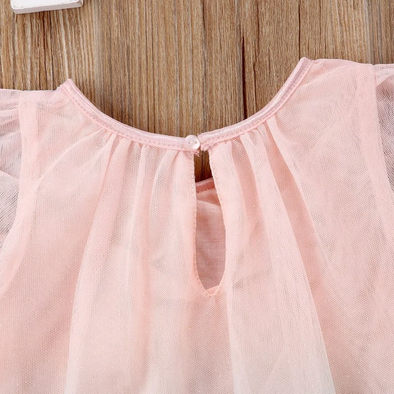 Newest Fashion Toddler Baby Girls Summer Sweet Princess Dress Unicorn Print Lace Petal Sleeve Rainbow 1-7 Y Vestido Niña | Детская