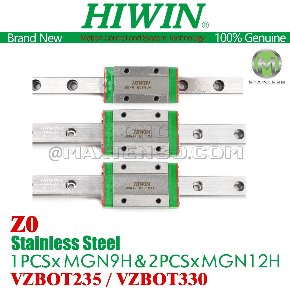 Фото HIWIN VZBOT 235 VZBOT 330 Линейная направляющая HIWIN MGN12H MGN9H 300 мм 400 мм Vz235 Vz330 Y X Линейная направляющая VzBot 3D-принтер Z0 Нержавеющая сталь №1
