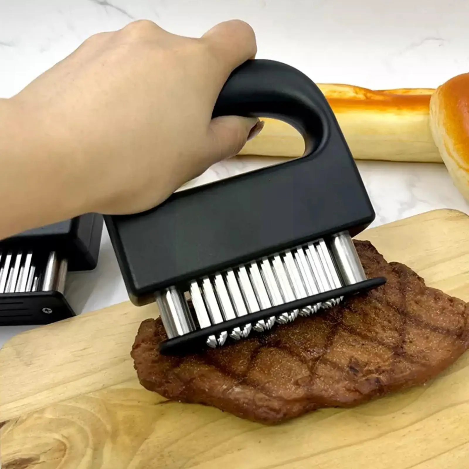 

Meat Tenderizer 48 Steel Needles Meat Tenderizer Steak Gadgets Softener Hammer Tools Pounder Kitchen Cooking V1L0