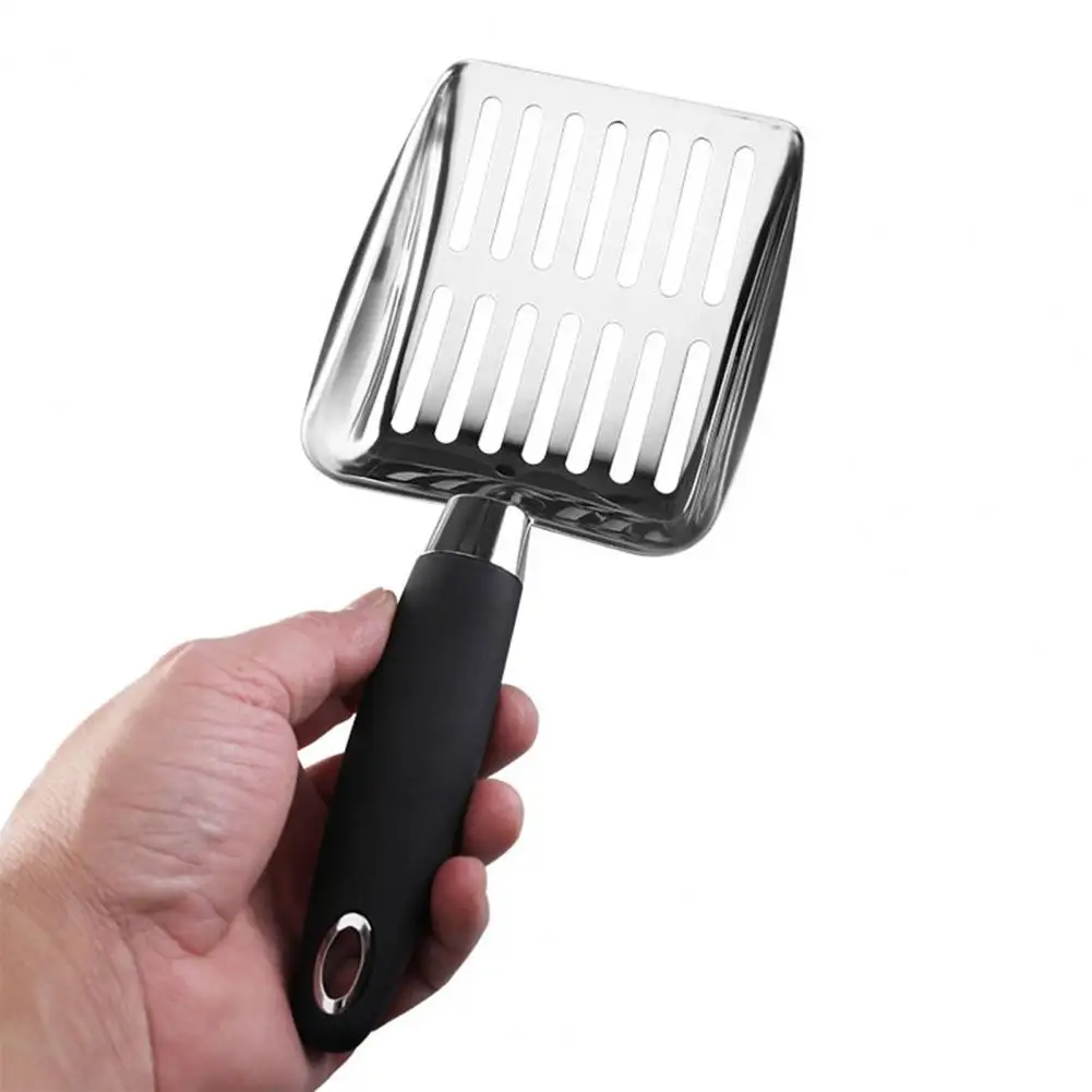 

Useful Washable Smooth Edge Stainless Steel Cat Litter Scoop Cleaning Shovel Tool Anti-deformed Cat Litter Scoop for Home