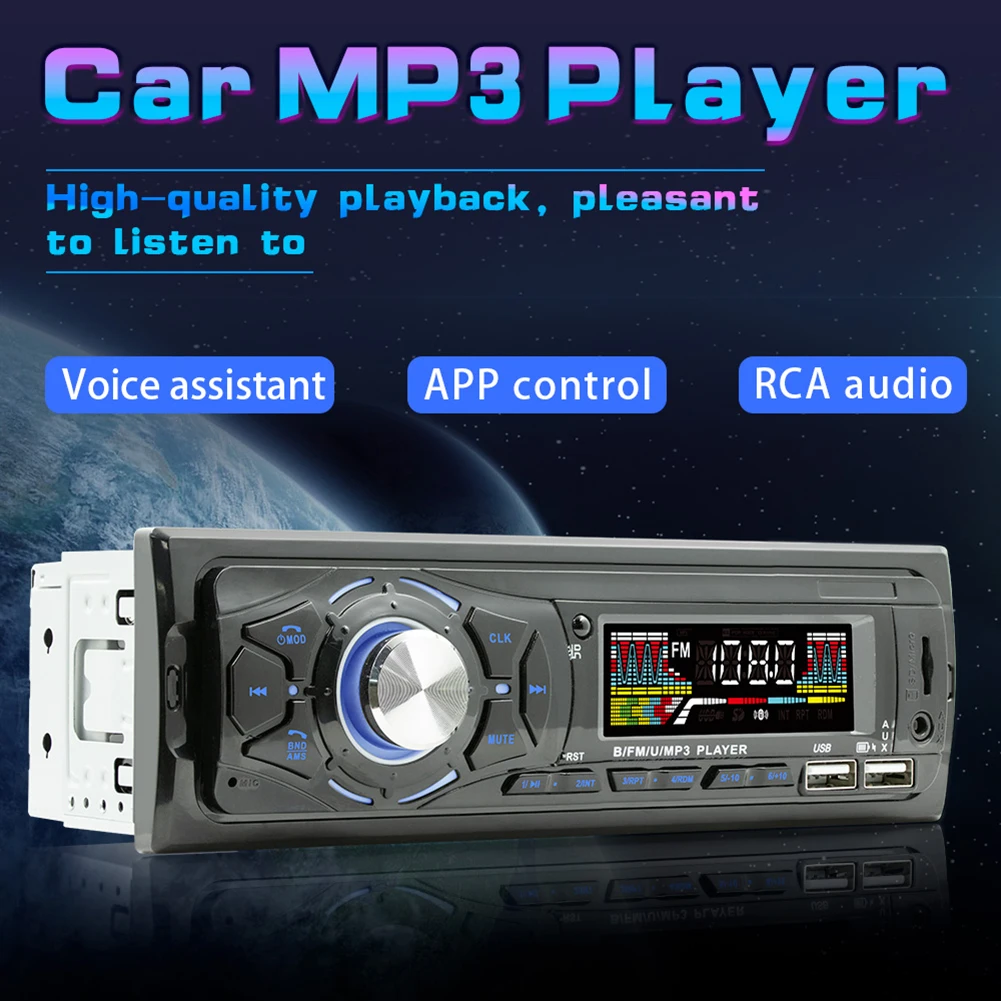 

Car Radio Stereo Player Digital Bluetooth5.0 Car MP3 Player 55Wx4 LCD Screen FM Radio Stereo Audio Music USB Support AUX TF Card