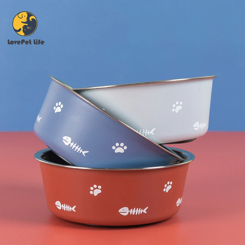 

Large Capacity Dog Bowl Stainless Steel Pet Feeding Bowl Cat and Dog Food Drinking Bowl Metal Feeding Bowl Durable Dog supplies