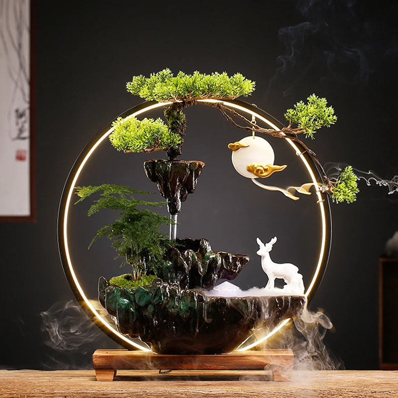 

Waterfall Electric Incense Burner Creative Agarwood Essential Oil Burner Electric Sandalwood Waxinelicht Houder Decor XF25XP