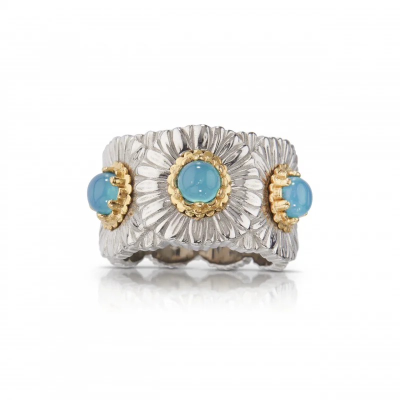 Изысканное кольцо Buccellate из серебра 925 пробы с покрытием высокоуглеродистого