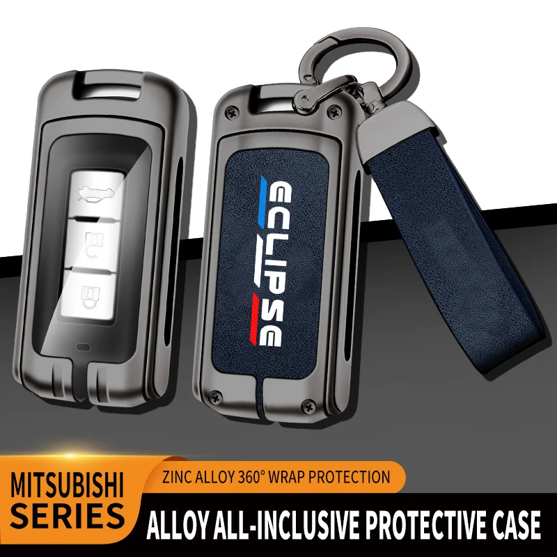 

Car TPU Zinc Alloy Key Case Bag For Mitsubishi Eclipse Logo Car Key Chain Car Metal Key Shell Interior Decoration Accessories